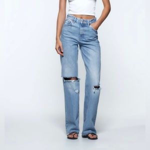 Ripped Wide Leg Jeans